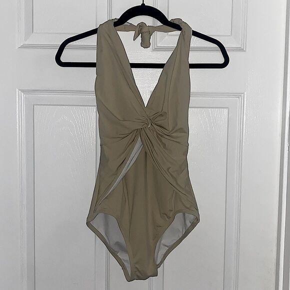 Michael Kors One Piece tan Swimsuit Women’s Size 4 - Picture 3 of 6